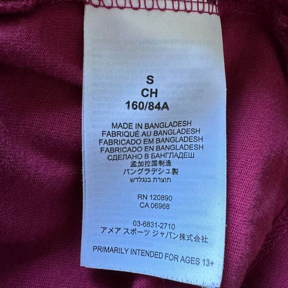 Wilson Athletic Women’s Burgundy Stitched Logo Baby Tee Size S - Picture 7 of 8